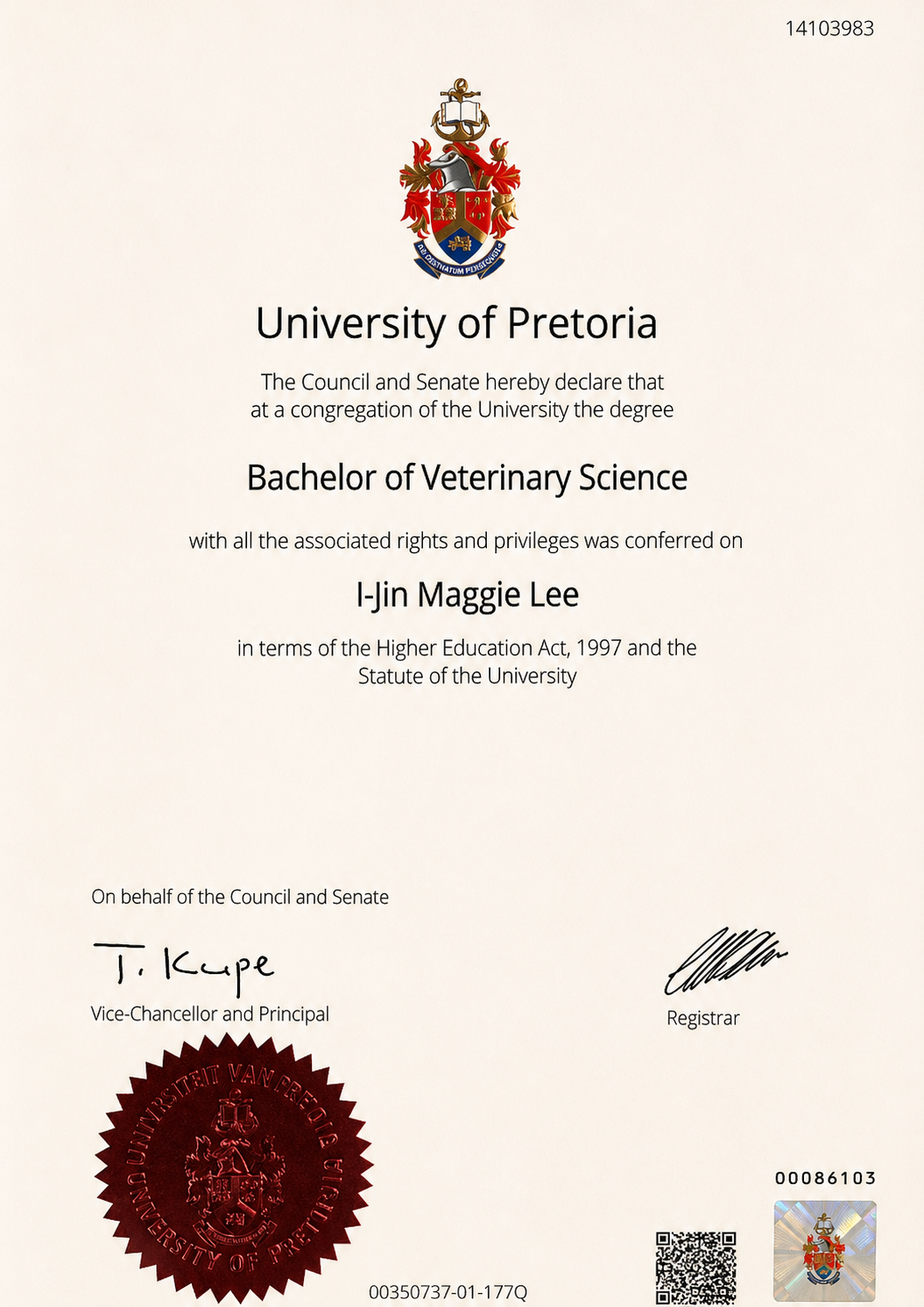 Dr. I-Jin Maggie Lee (BVSc, CVA)